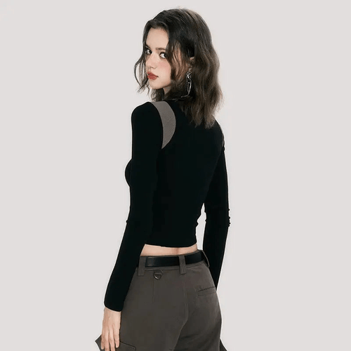 Levoire | Crop top noir manches longues