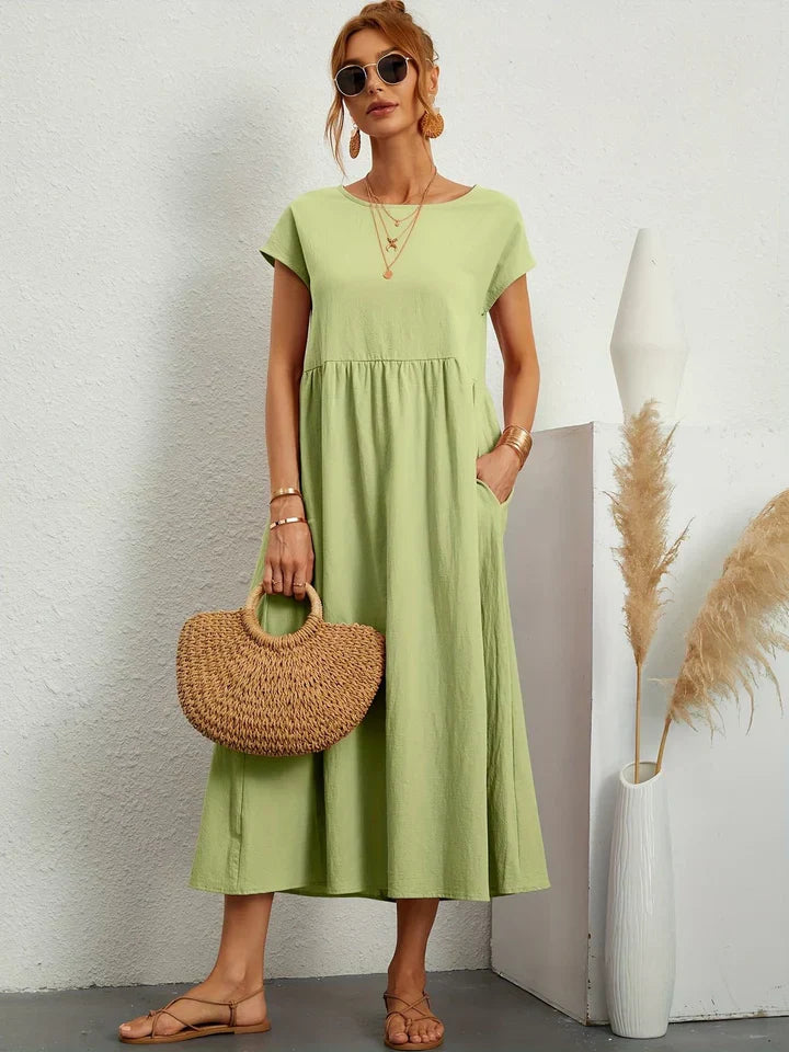 Levoire | Robe D'Été Vintage À Manches Courtes Menthe