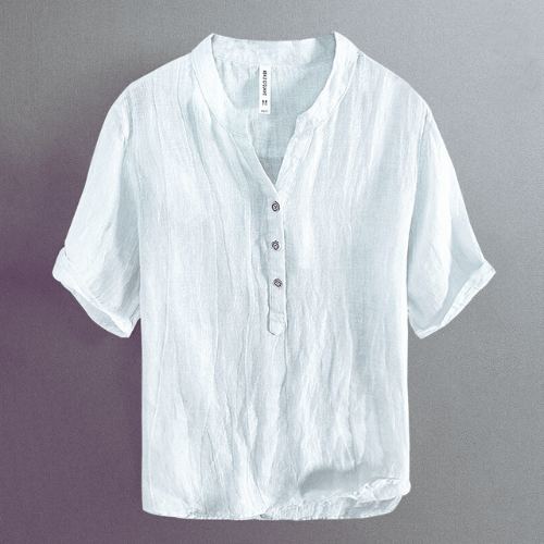 Levoire | Chemise homme chemise en lin japonais homme à manches courtes Blanc