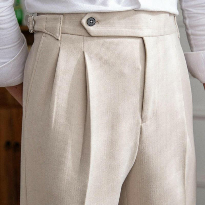 Levoire | Pantalon À Boutons Italiens Avec Fermeture À Glissière Khaki