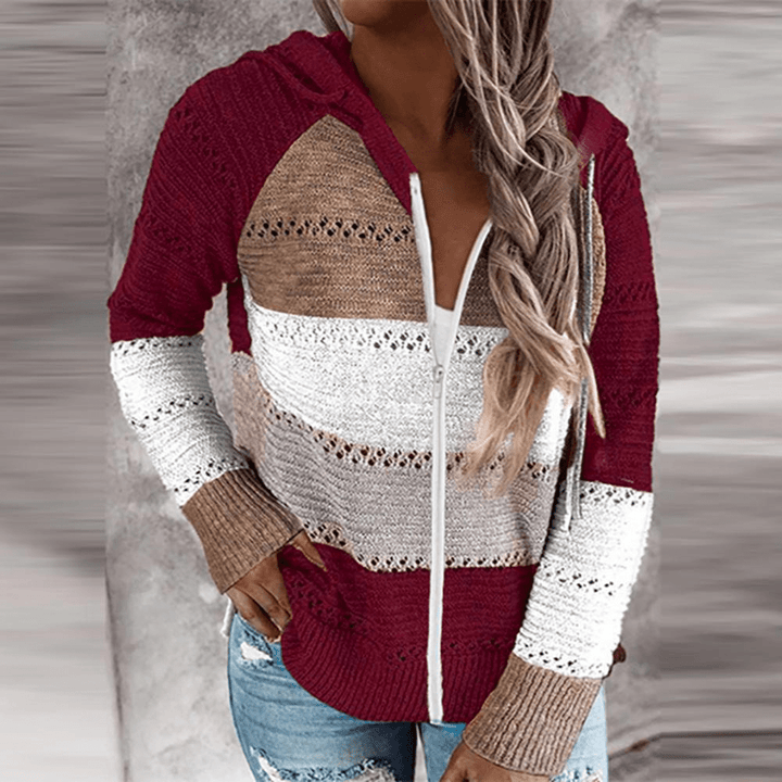 Levoire | Pull en tricot à la mode avec décolleté en V pour femmes, pull, gilet Rot