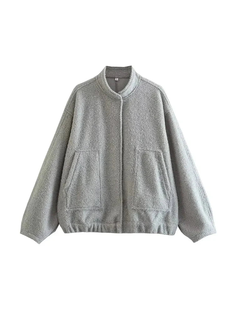 Levoire | Veste Bomber Confortable Grande Taille Gris