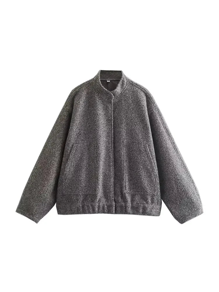 Levoire | Veste Bomber Confortable Grande Taille Gris Foncé