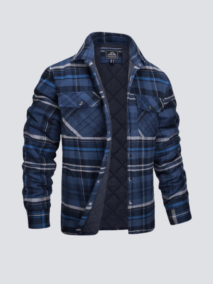 Levoire | Veste à rayures décontractée à manches longues avec bouton Bleu foncé