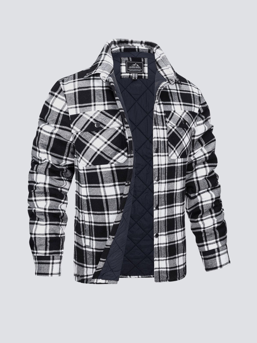Levoire | Veste à rayures décontractée à manches longues avec bouton Noir