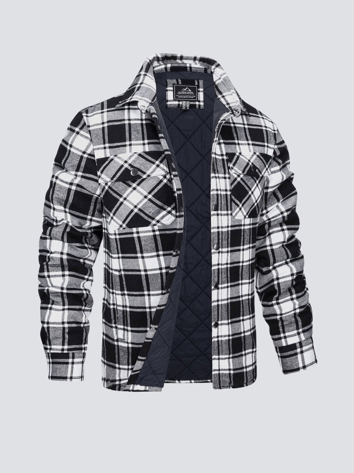 Levoire | Veste à rayures décontractée à manches longues avec bouton Noir