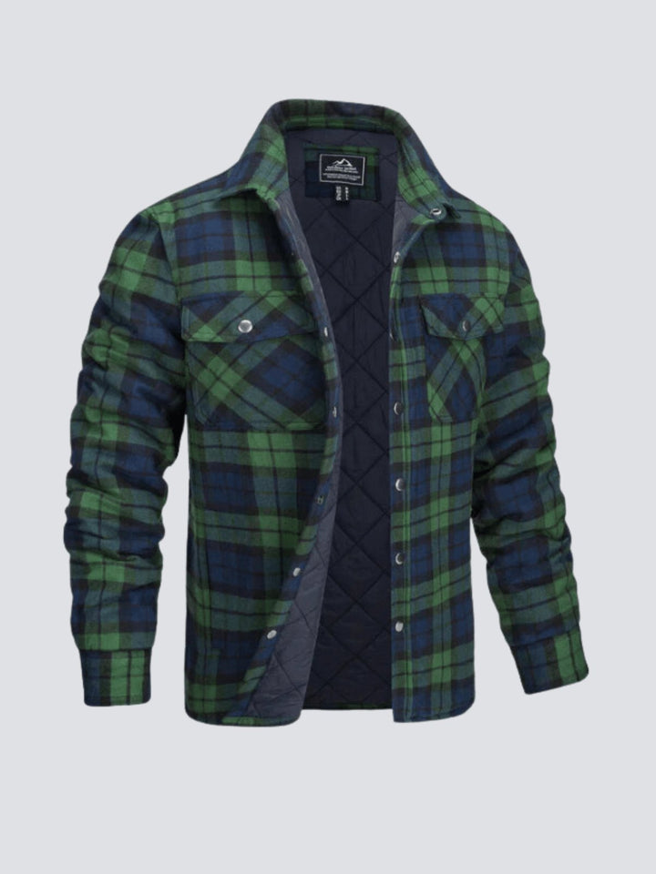 Levoire | Veste à rayures décontractée à manches longues avec bouton Vert