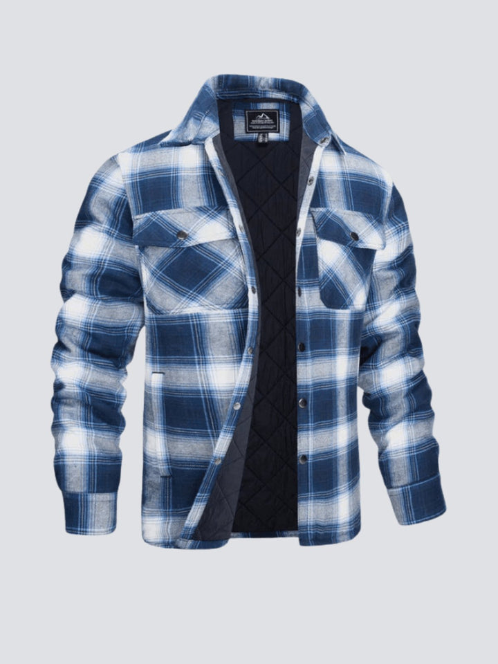 Levoire | Veste à rayures décontractée à manches longues avec bouton Bleu