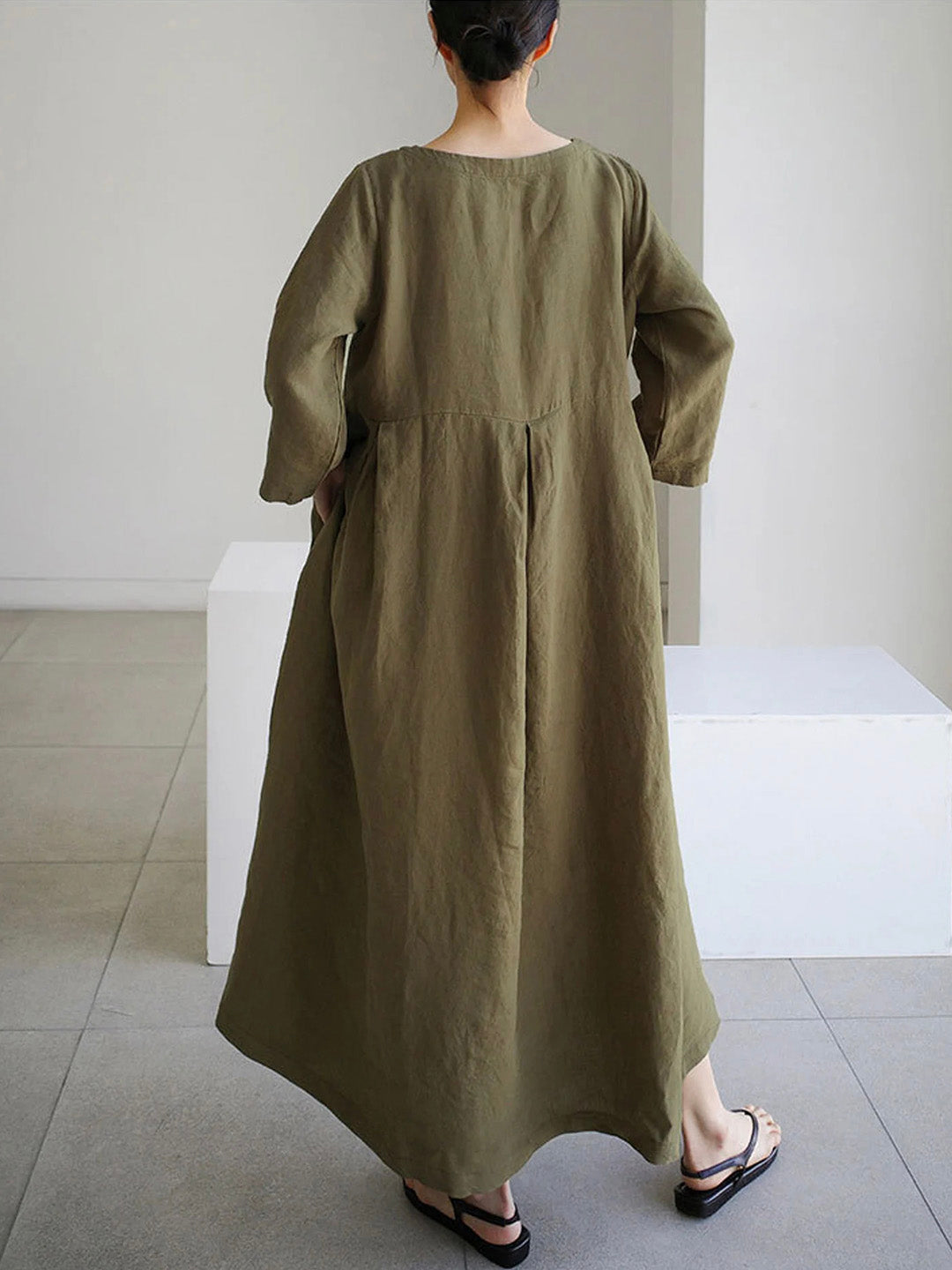 Levoire | Robe Ample En Lin Avec Poches Latérales