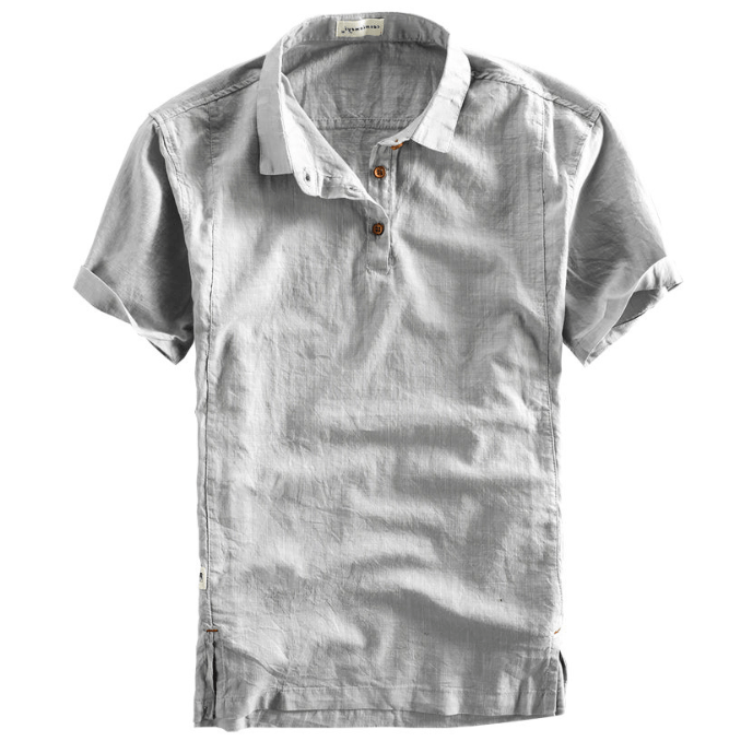 Levoire | Chemise Homme Polo Style Japonais Décontracté & Élégant Gris