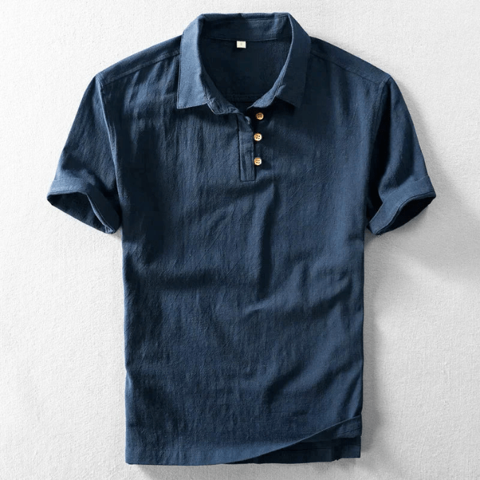 Levoire | Chemise Homme Polo Style Japonais Décontracté & Élégant Marine