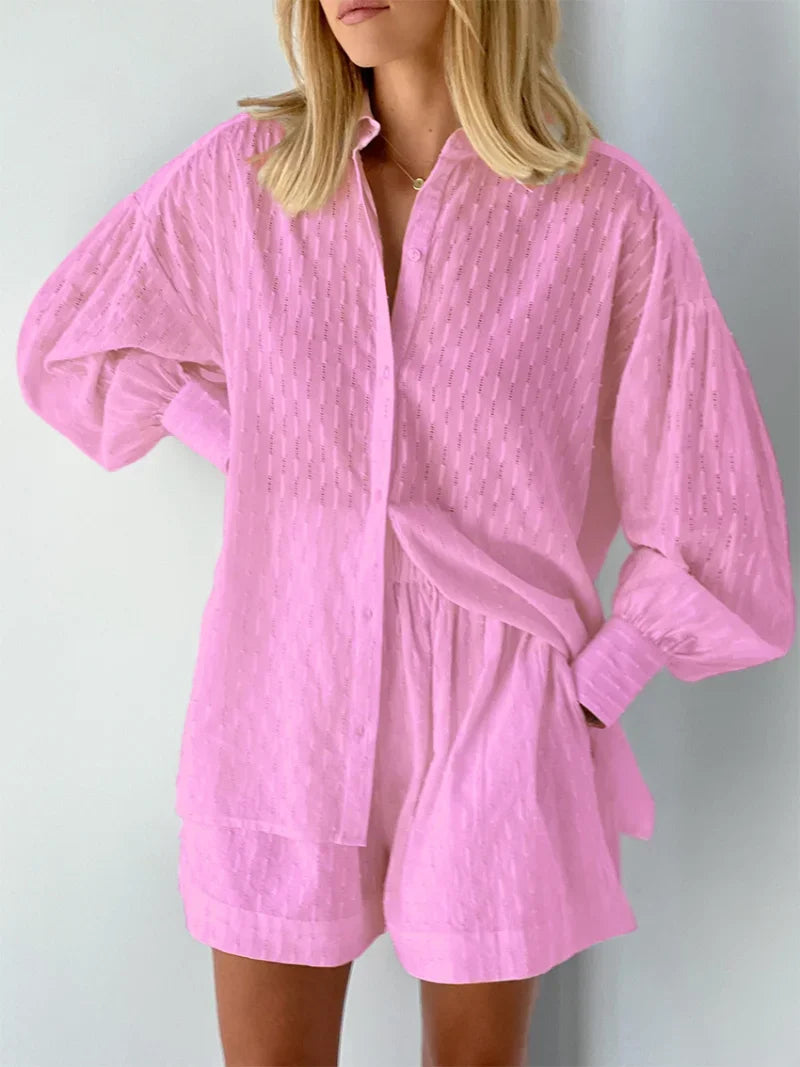 Levoire | Ensemble En Coton Confortable 2 Pièces Rosa