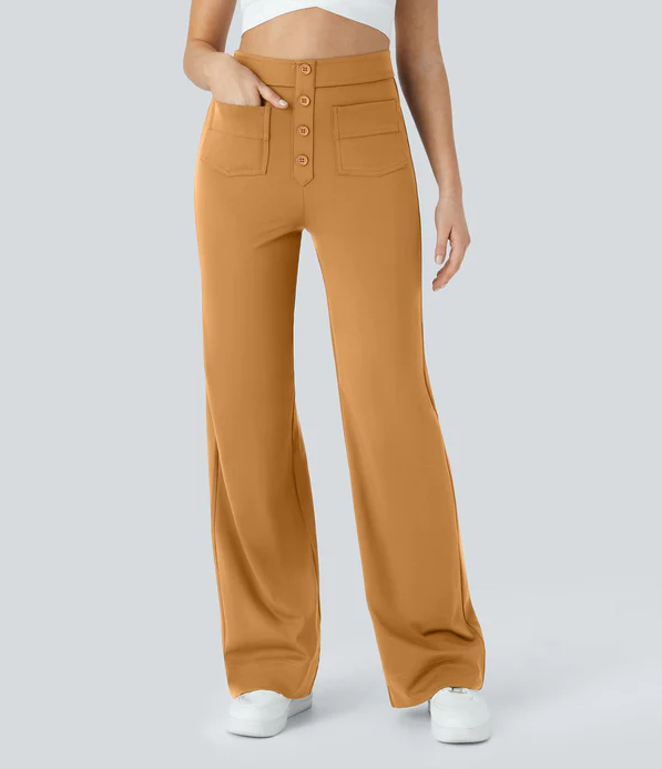 Levoire | Pantalon élastique à taille haute Marron