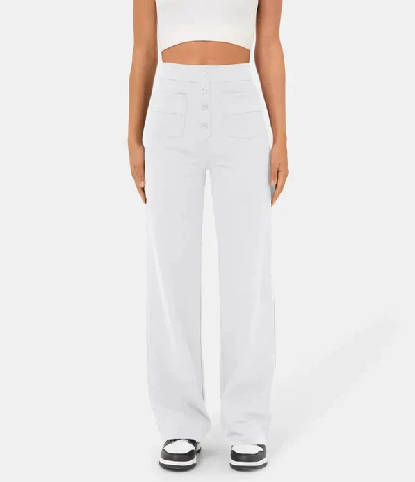 Levoire | Pantalon élastique à taille haute Blanc