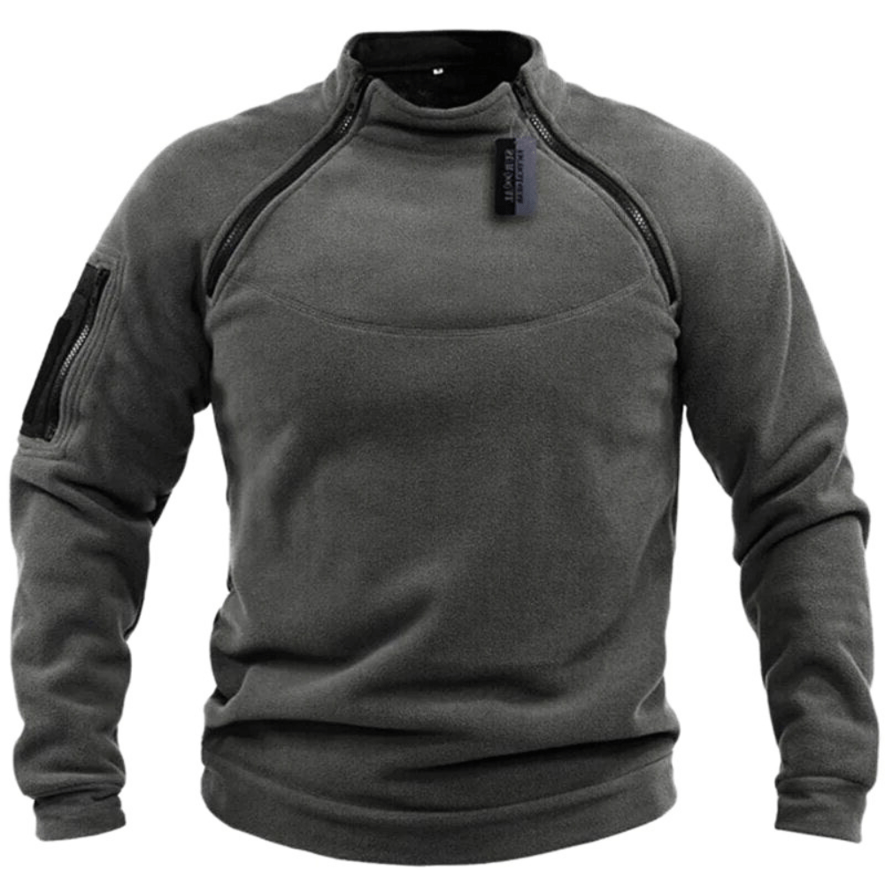 Levoire | Pull homme Pull en polaire tactique homme Chaud & Confortable Gris