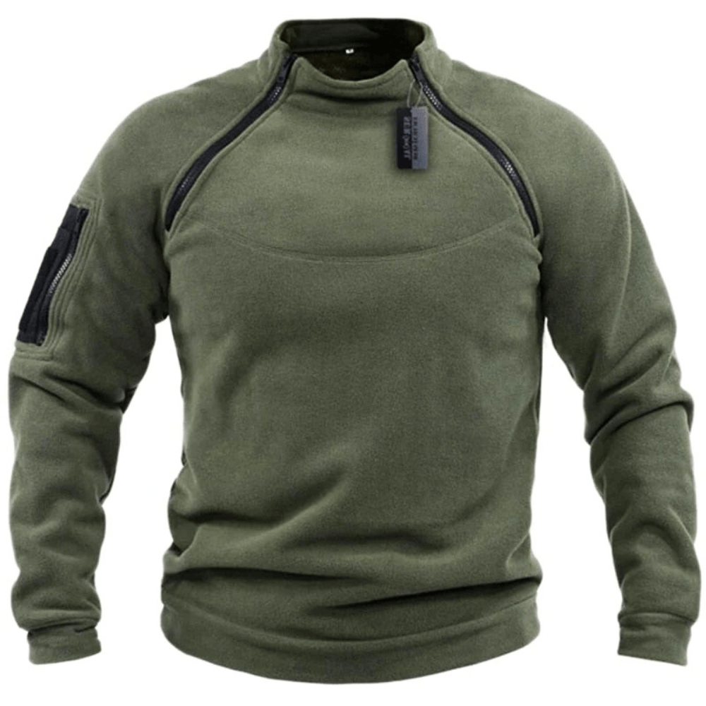 Levoire | Pull homme Pull en polaire tactique homme Chaud & Confortable Vert
