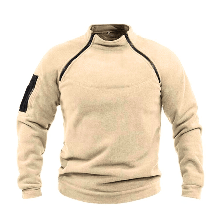 Levoire | Pull homme Pull en polaire tactique homme Chaud & Confortable Khaki