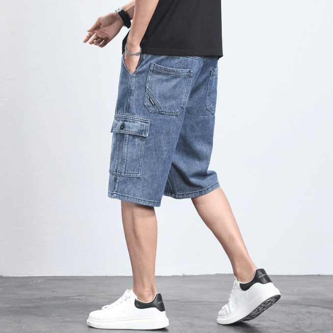 Levoire | Weinlese Denim Shorts Shorts pour hommes pour des tenues estivales et décontractées