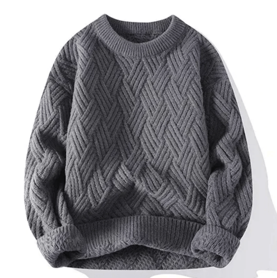 Levoire | Pullover pour hommes chaud et confortable en tricot Gris Style 2