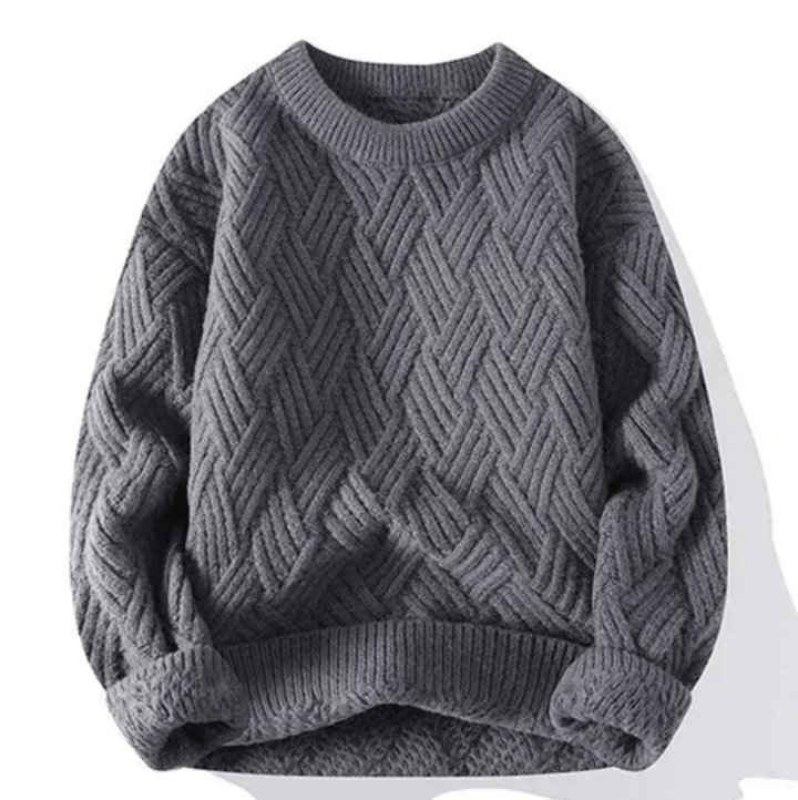 Levoire | Pullover pour hommes chaud et confortable en tricot Gris Style 2