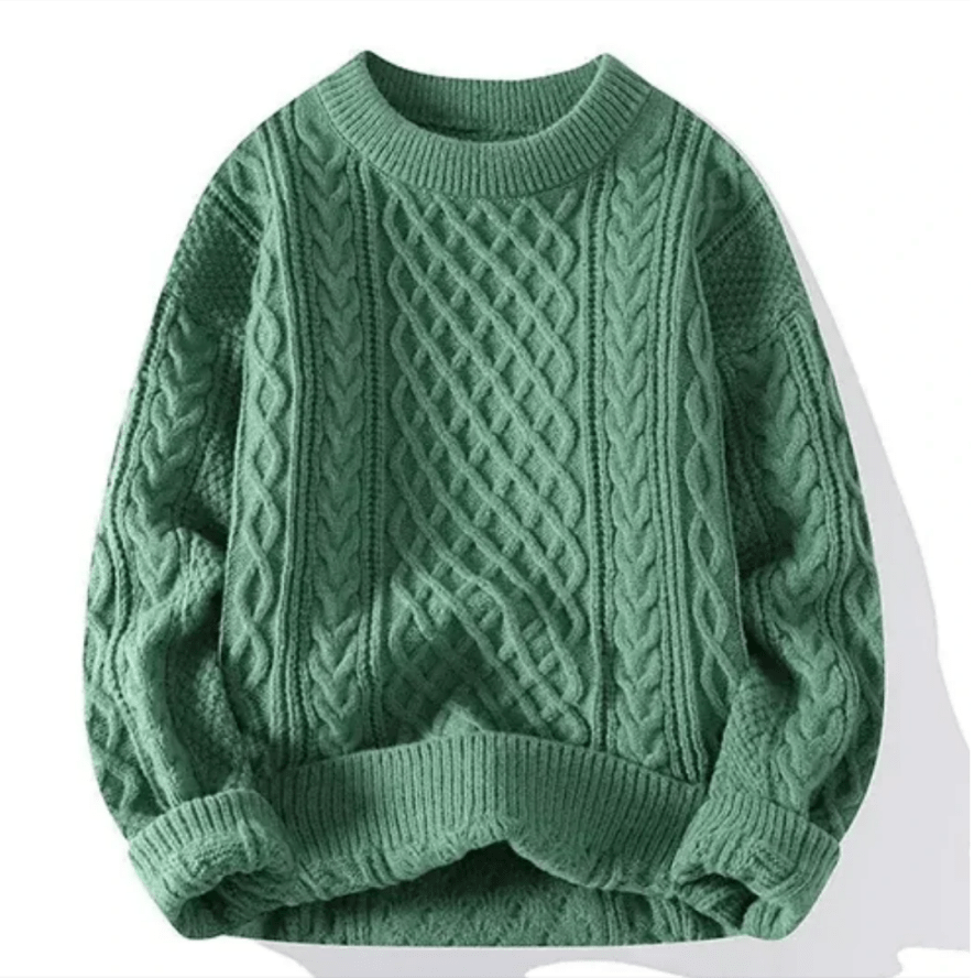 Levoire | Pullover pour hommes chaud et confortable en tricot Vert Style 1