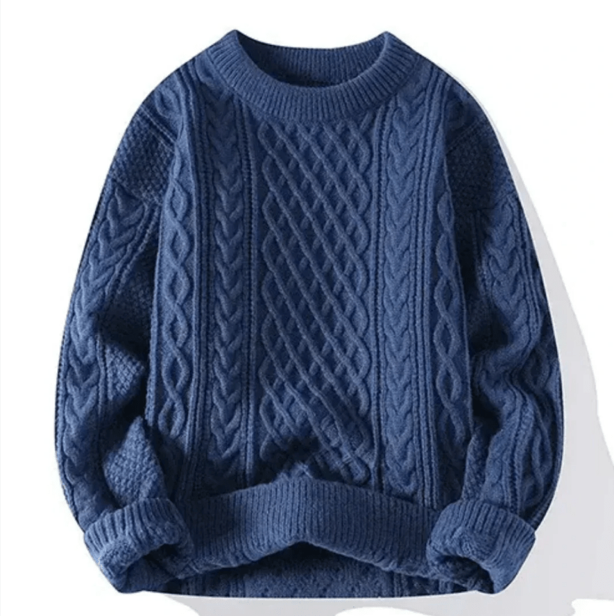 Levoire | Pullover pour hommes chaud et confortable en tricot Bleu Stil 1