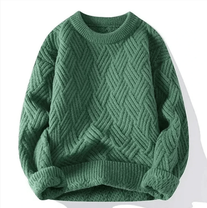 Levoire | Pullover pour hommes chaud et confortable en tricot Grün Style 2