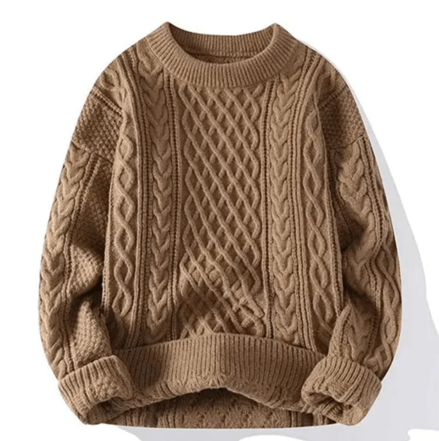 Levoire | Pullover pour hommes chaud et confortable en tricot Khaki Style 1