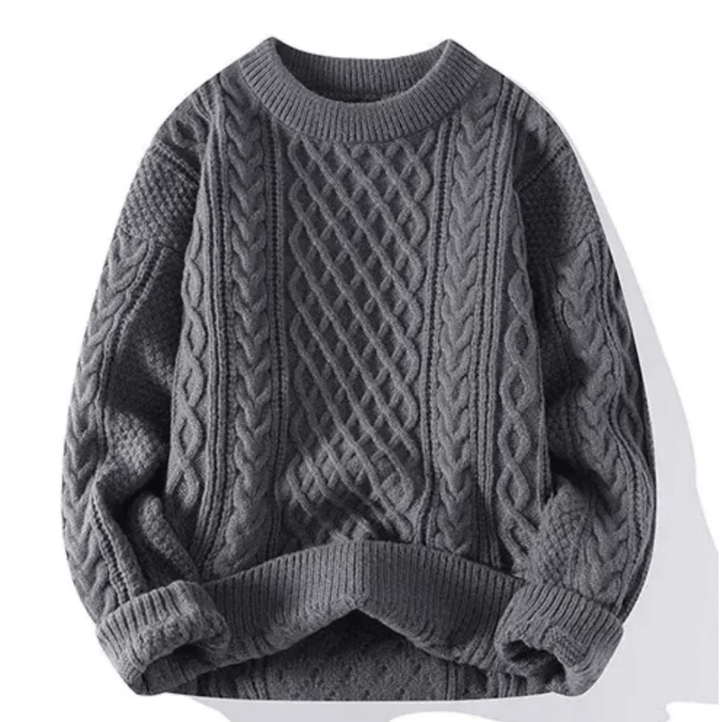 Levoire | Pullover pour hommes chaud et confortable en tricot Gris Style 1