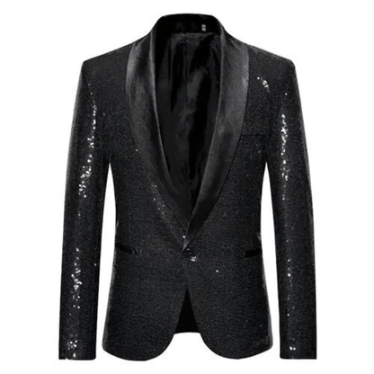 Levoire | Blazer Paillettes Homme Noir
