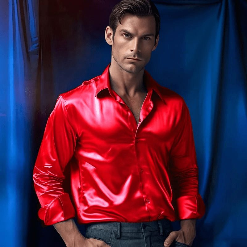 Levoire | Chemise Soie Col Brillant Homme Rot