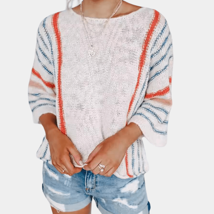 Levoire | Pull élégant femmes sweat-shirt tricot gilet Blanc