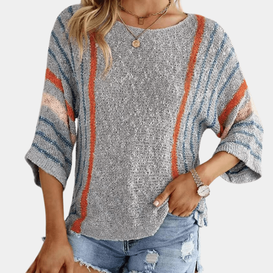 Levoire | Pull élégant femmes sweat-shirt tricot gilet Gris