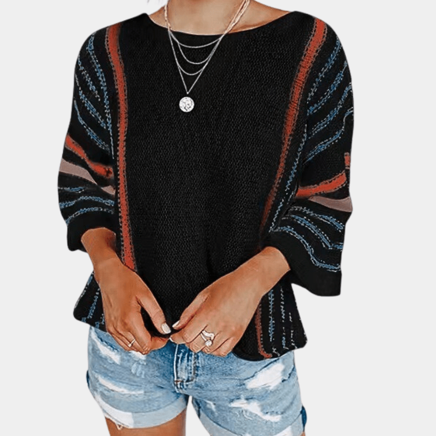 Levoire | Pull élégant femmes sweat-shirt tricot gilet Noir