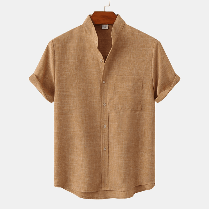Levoire | Chemise Coton Boutons Homme Braun