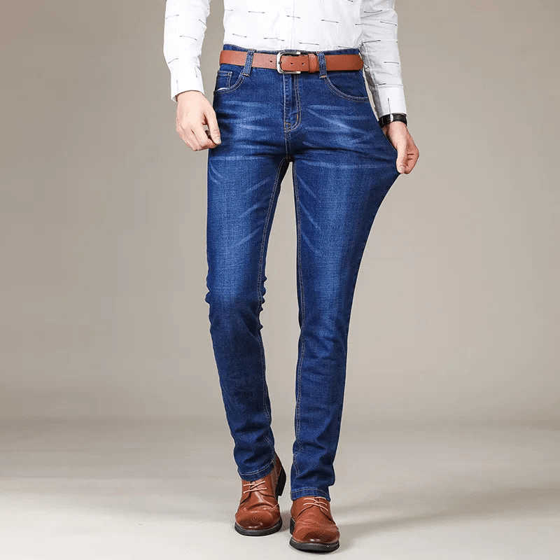 Levoire | Pantalon Denim Droit Stretch Homme Bleu
