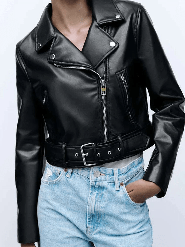 Levoire | Veste cuir noire légère femme