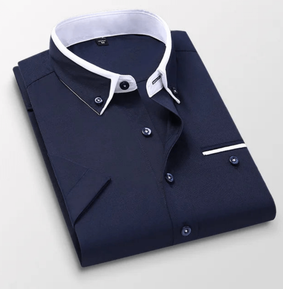 Levoire | Chemise Manches Longues Décontractée Homme Bleu foncé