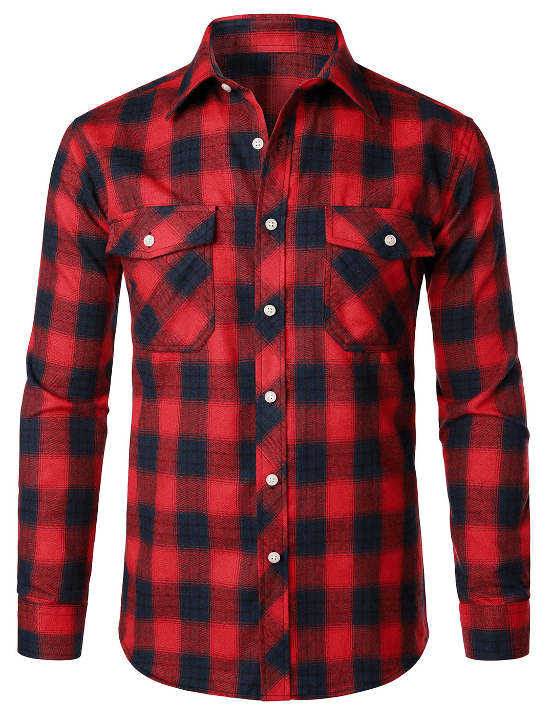 Levoire | Chemise en flanelle à carreaux à manches longues pour hommes Rot