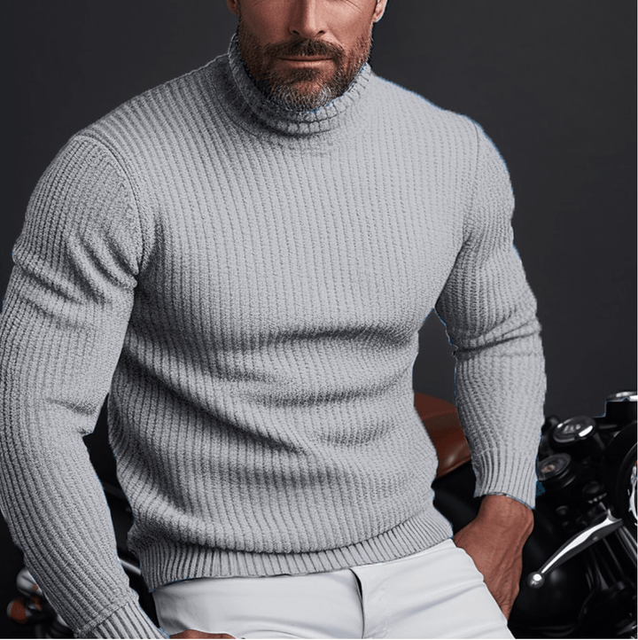 Levoire | Pull Col Roulé Élégant Homme Gris
