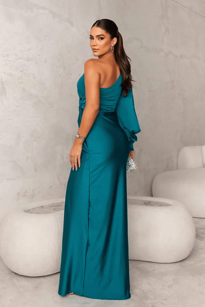 Levoire | Robe de soirée en satin à épaule ouverte Robe élégante pour femmes