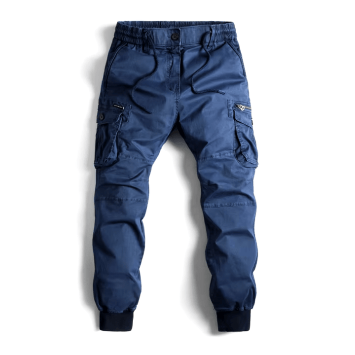 Levoire | Pantalon cargo long homme grandes poches confortable Denim Bleu