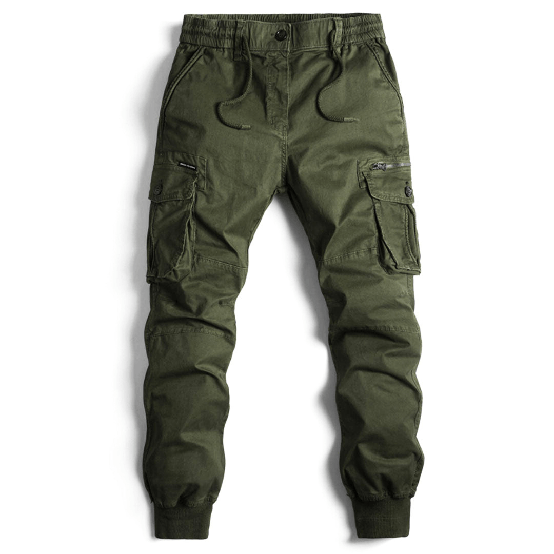 Levoire | Pantalon cargo long homme grandes poches confortable Vert
