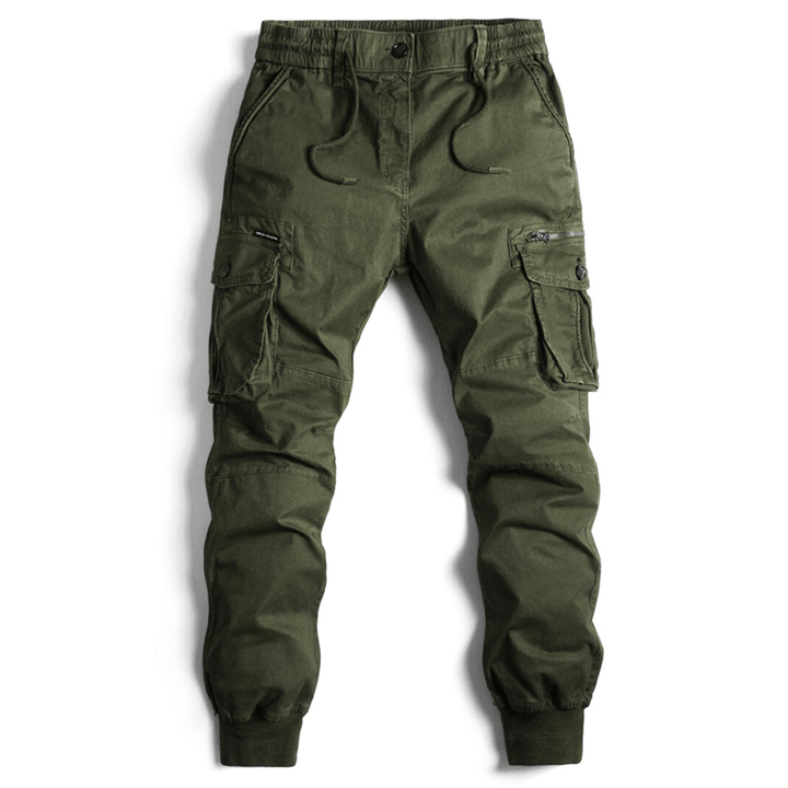 Levoire | Pantalon cargo long homme grandes poches confortable Vert