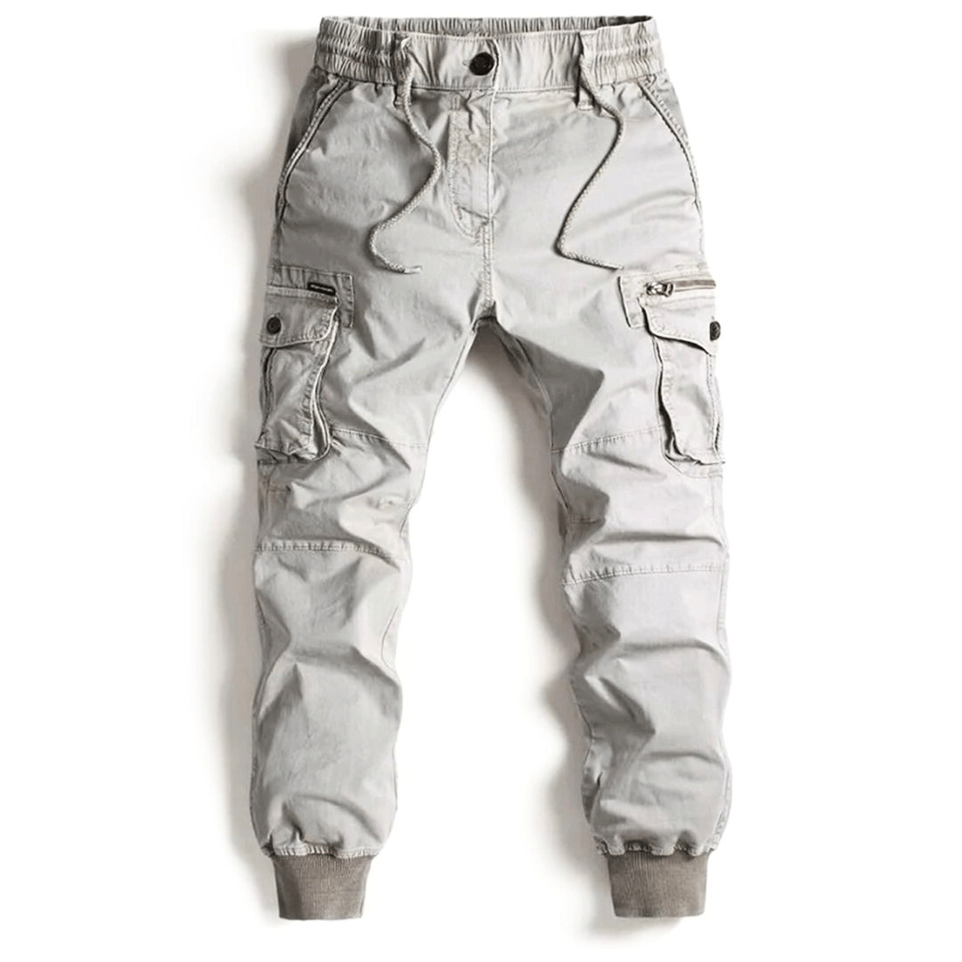 Levoire | Pantalon cargo long homme grandes poches confortable Gris clair