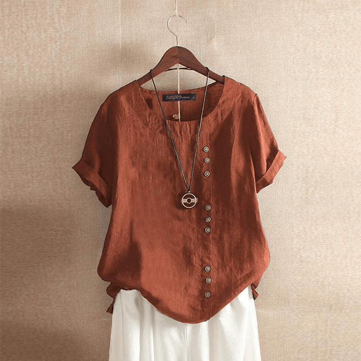 Levoire | Blouse Coton Décontractée Femme Orange