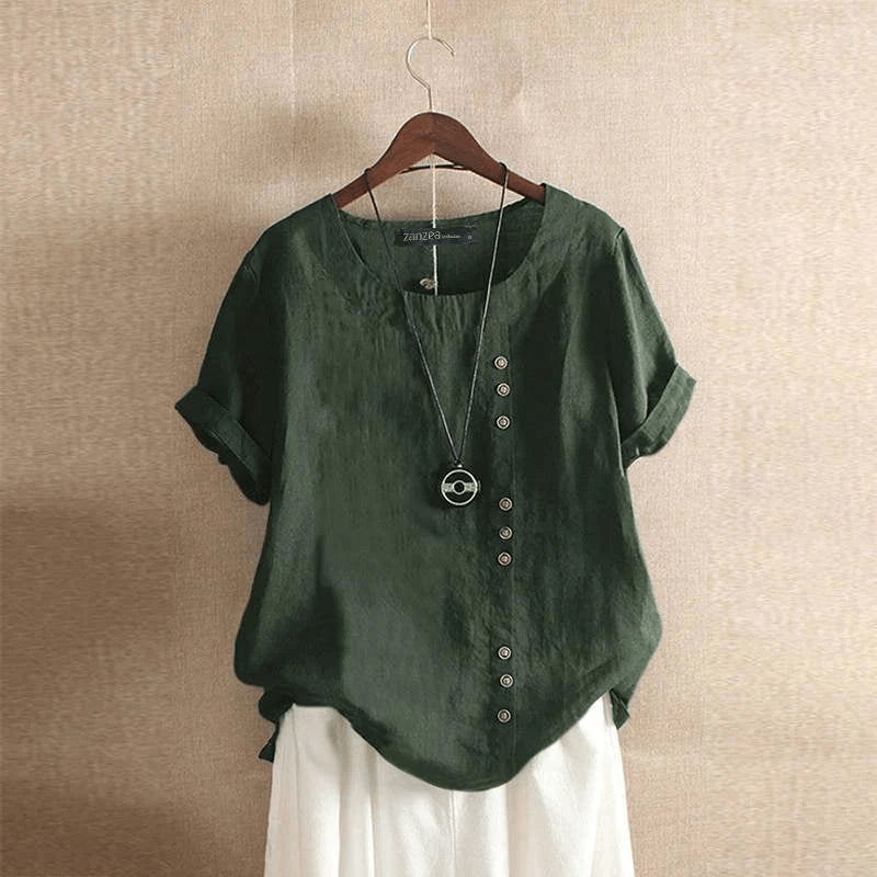 Levoire | Blouse Coton Décontractée Femme Vert