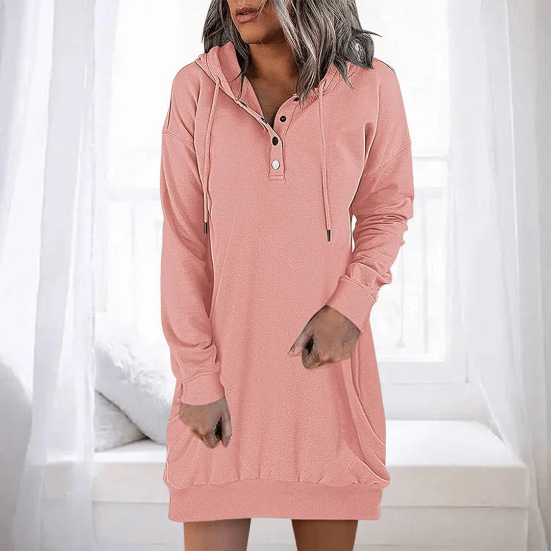 Levoire | Robe décontractée avec capuche pour femmes robe à capuche Rosa