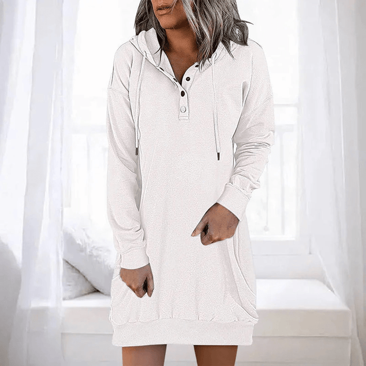 Levoire | Robe décontractée avec capuche pour femmes robe à capuche Blanc