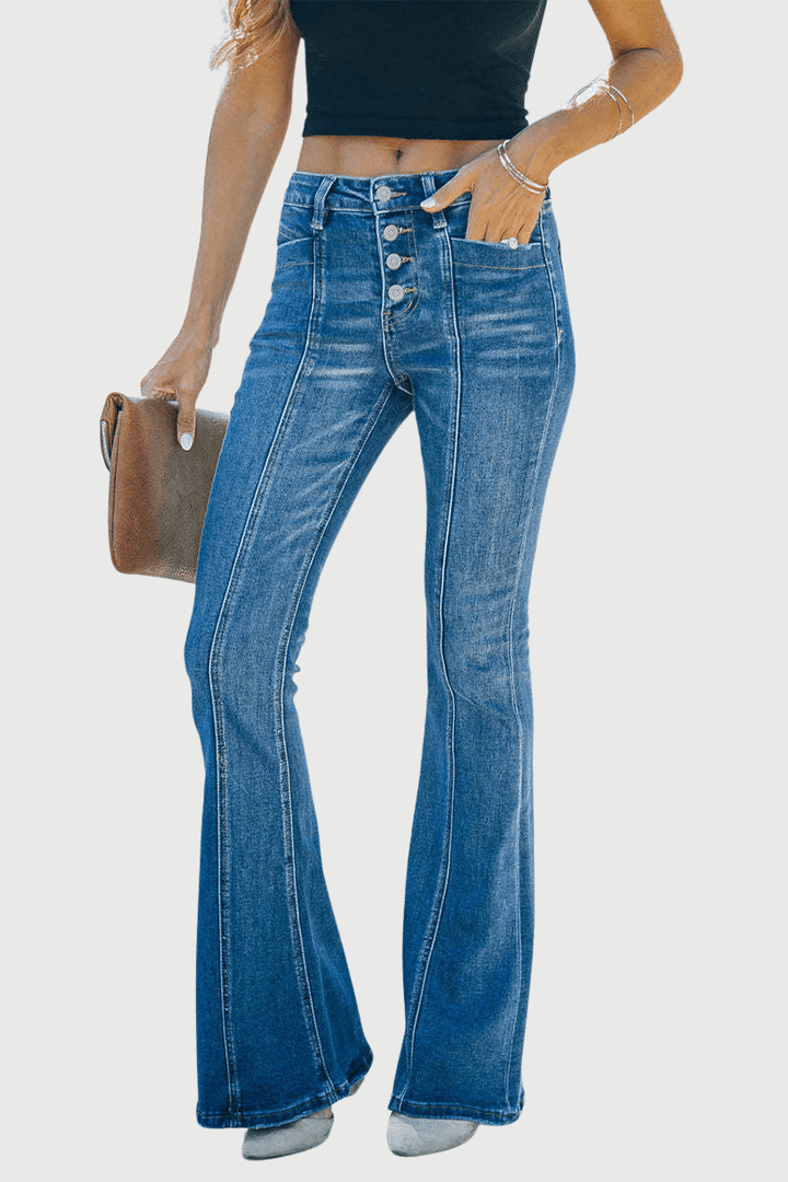 Levoire | Jean Taille Haute À Jambes Larges Pour Femmes